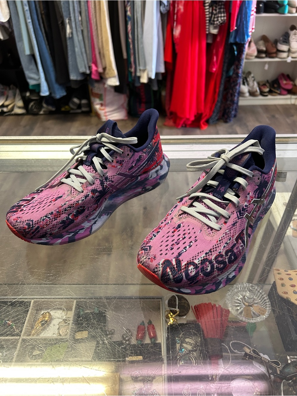 ASICS Noosa Tri 14 Running Sneakers Purple Navy Red - size 7.5 - Picture 3 of 7